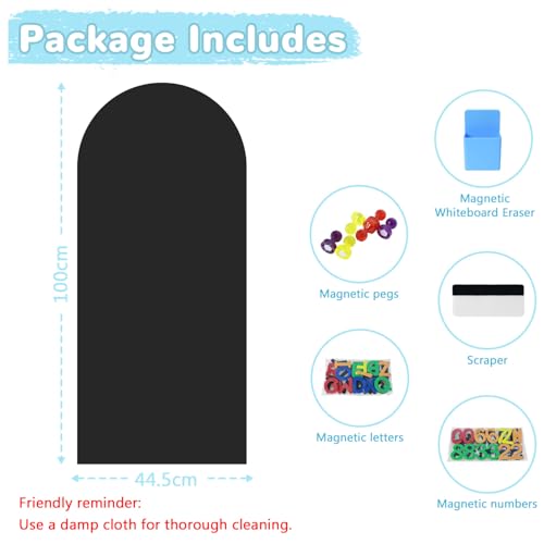 FOTSHARER Magnetic Wall Decal 100x45 CM Upgraded Magnetic Chalkboard for Wall Black Magnet Board for Wall with Letters for Home Playroom and Classroom