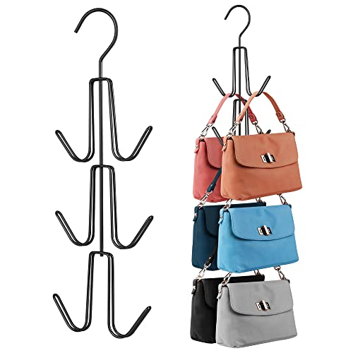 ZEDODIER Lot de 2 cintres en métal noir pour sacs à main, sacs à main, sacs à main, sacs à dos, réservoirs, ceintures Cover