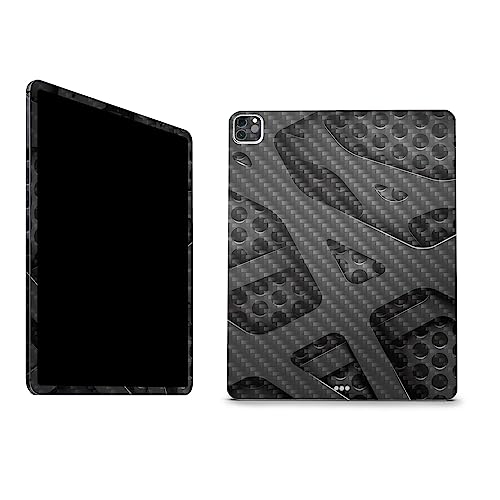 Image of MightySkins Carbon Fiber Skin Compatible with Apple iPad Pro 12.9 inch M2 6th Gen (2022) Full Wrap Kit - Tech Wave | Protective, Durable Textured Carbon Fiber Finish | Easy to Apply | Made in The USA