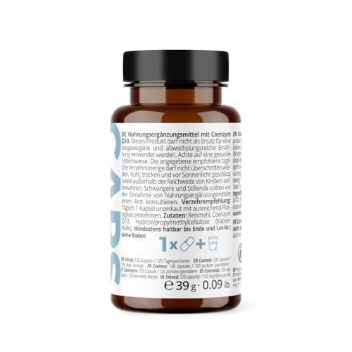 Nutri + Q10 Capsule Alto Dosaggio - 120 Pillole 100 Mg Di Coenzima Q 10 Per Capsula - Ubichinolo Vegano Alta Qualità Da Fermentazione Senza Additivi Inutili - 7