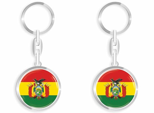 daged Porte-clés Bolivie - Effet 3D + autocollant - RD, multicolore, 33mm