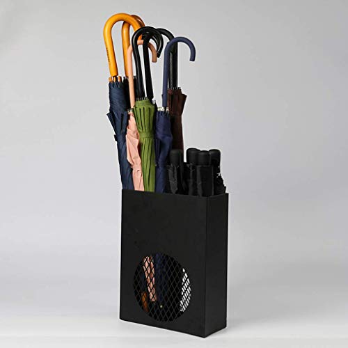 Porte-parapluie en métal avec découpes treillis et bac de récupération d'eau - 7