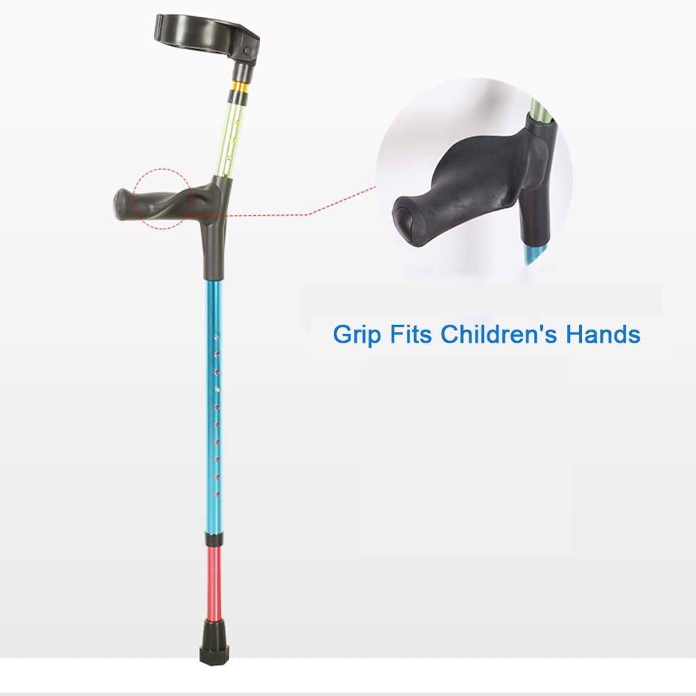 Muletas de Antebrazo para Niños, Bastones Médicos de Aluminio, Mango Ergonómico, 13 Muletas Ajustables en Altura, Muletas Ligeras para Caminar, Altura Aplicable: 110-160 cm