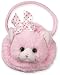 Bearington Meow Meow Carrysome, Girls Plush Pink Kitty Stuffed Animal Purse, Handbag 7 inches