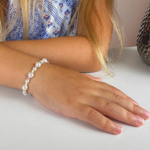 Image of Baby Crystals White Pearl Crystal Bracelet for Girl | Littel Girl Jewelry