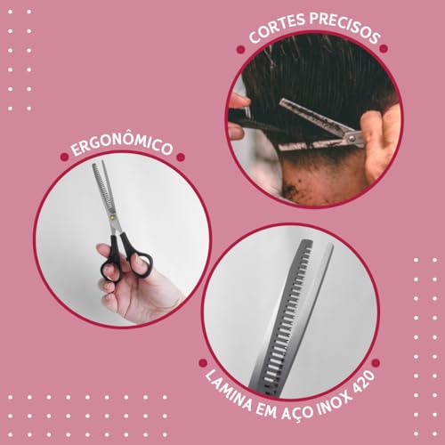 Tesoura Para Cabelo Desbaste Simples NYBC Beauty - 6 3/4