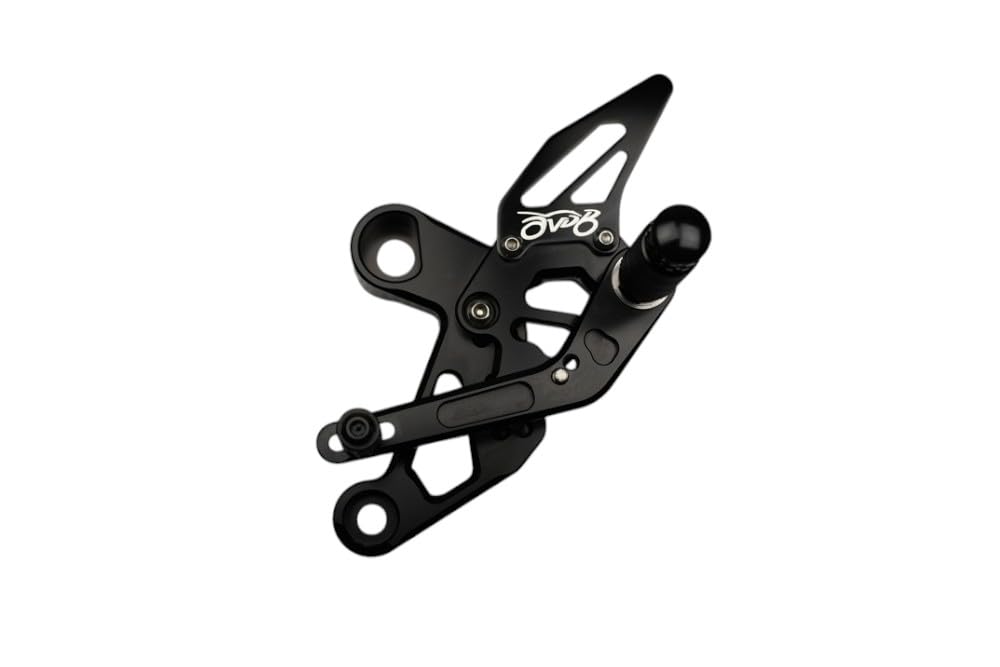 avdb-moto Supporto Pedane Arretrate Regolabili Compatibile con TRIUMPH DAYTONA 675 H67 2013-2017, STREET TRIPLE 675 L67LR 2013-2017, R RX 675 L67LR 2013-17, Daytona 675 R H67 2013-17 Racing AVDB (Blu)