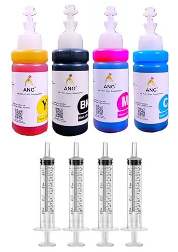 Image of ANG Cost-Effective Printer Ink for 1115 Printer with- 4 Syringe -100g (Black, Magenta, Cyan, Yellow)