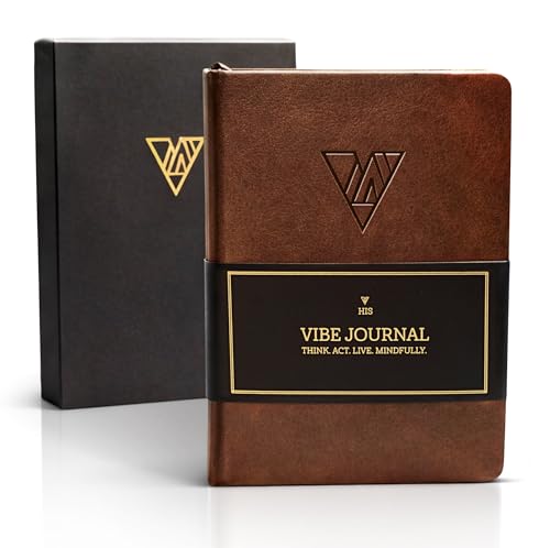 Guided Journal for Men | 13-Week Mindfulness & Self Mastery System for Habit Building, Reflection & Self Improvement | Daily Prompts & Exercises | A5 Vegan Leather | Premium Gift Box | His Vibe