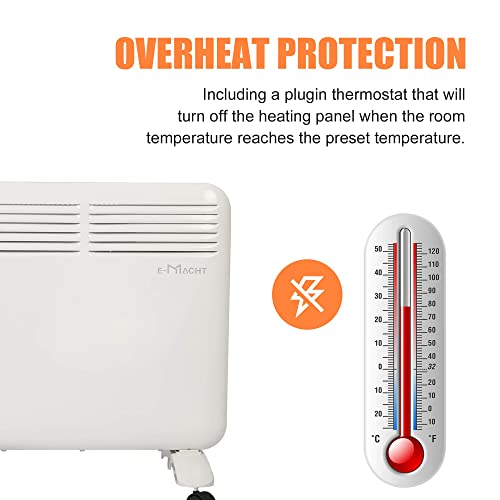 Vilobos Electric Space Heater, Portable Convection Heater With Adjustable Thermostat Freestanding/Wall Mounted W/ Digital Display 24H Timer, Wheels, No Light, Quiet, Overheat Protection, 750W Garage Heater #TOP5