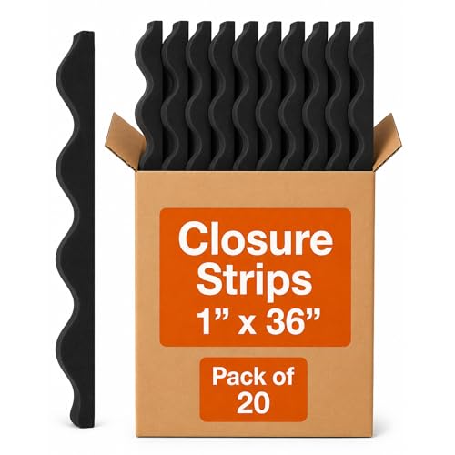Foam Closure Strips for Metal Roofing Corrugated Foam Closure Strips for Roma Polycarbonate Panels Metal Roof Foam Closure Strips 1 x 36 Black Roof Seal for Pergola Greenhouse Carport 20 PCS