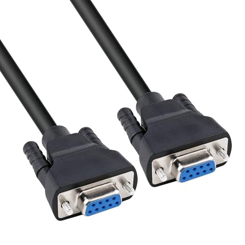 THE WHITE SHOP Serial Cable Female to Female DB9 9Pin RS232 Serial Extension Cable 6 Feet Straight Through Cable for Laptop, Scanner, Modem, Printer, Plotter, Camera