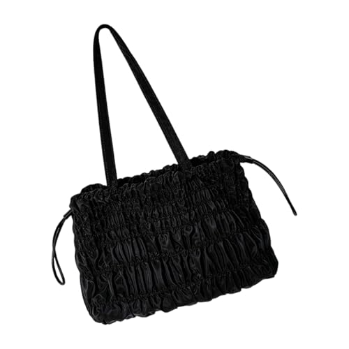 Sac à main plissé grand format avec cordon de serrage et pressions