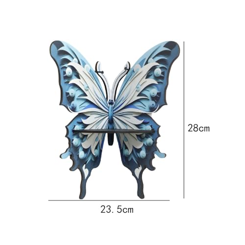 Étagère murale rustique papillon pour habiller et optimiser un angle vide - 4