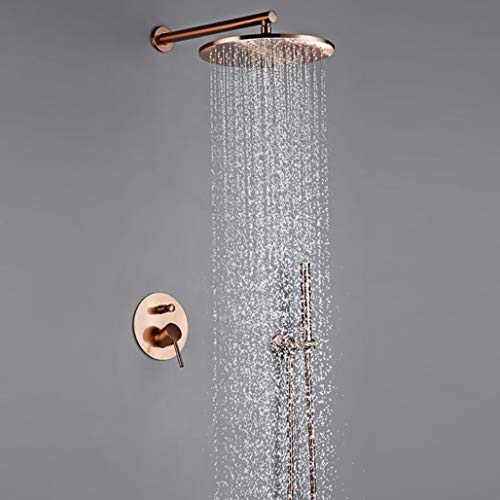Mitigeur de douche mural anti-calcaire en laiton brossé or rose pour rénovation durable