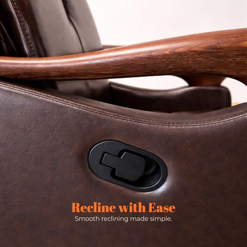 Image of Lakdi The Furniture High-Back Luxury Wooden Director Chair with Premium Leather Upholstery, Ergonomic Design, Executive Comfort 150 Reclining Seat 5-Year Warranty & Free Assembly- 111011352 PL