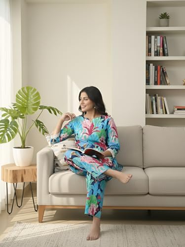 Image of GRECIILOOKS Co-ord Set for Women Stylish | Kurti Set For Woman | Short Kurti's For Women | Dress For Womans | Printed V-Neck Design For Women's 3 /4 Sleeve