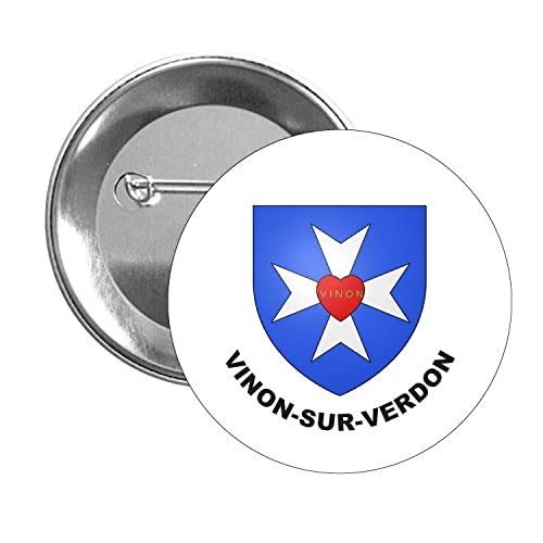 BUTTON . HERALDIC SHIELD VINON-SUR-VERDON VAR FRANCE