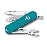 VICTORINOX(ビクトリノックス) クラシック SD クラシックカラーズ Mountain Lake スイス・アーミーナイフ 多機能 ナイフ 防災グッズ アウトドア キャンプ はさみ マイナスドライバー付き つめやすり 7機能を搭載したスイス製マルチツール 小型 コンパクト プレゼント ギフト 十徳 【国内正規品】 0.6223.23G
