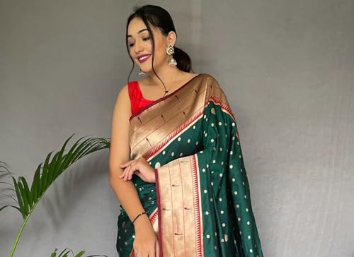 Rang Priya green paithani silk saree – image 5