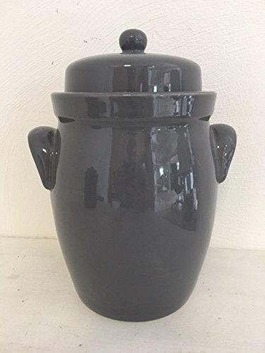 Gärtopf, Rumtopf 5 Ltr. Steinzeug Stein grau Früchte Obst konservieren Rezepte einmachen