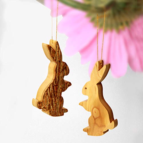 KASSIS - Decoración de Pascua de madera de olivo, colgante con corteza de 9 cm, de Belén (5 unidades) Cover