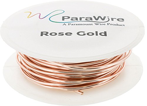 Copper Wire, Silver Plated Parawire 22ga Rose Gold 60' Roll