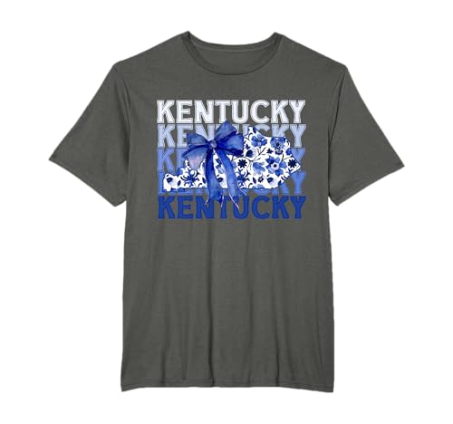 Coquette Blue Floral Bow Kentucky T-Shirt