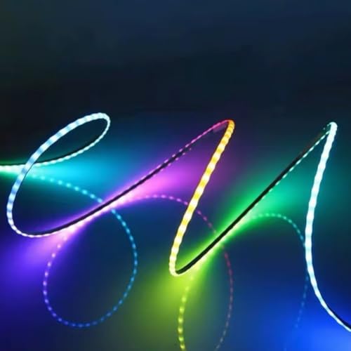 Image of Kumax DC5v RGB LED Strip Lighting,5mm Width 6.6ft /2m Night Light, 576LEDs /M Uniform Glow COB Bendable Tape Light, Cutting Designed Rope Light, Flexible Counter Light for Bedroom, Cabinet (RGB)