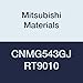Mitsubishi Materials CNMG543GJ RT9010 Cemented Uncoated Carbide CN Type Negative Turning Insert with Hole, Rhombic 80?, 0.625" IC, 0.25" Thick, 0.047" Corner Radius, GJ Breaker (Pack of 10)