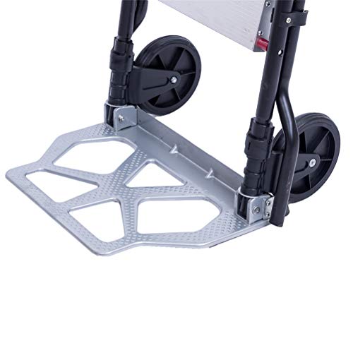 Gimify 3 Step Ladder Folding Cart Dolly with Rolling Wheels Hand Truck Step Stool Portable Lightweight