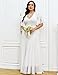 TIARALY Plus Size Formal Lace Dress Maxi V Neck A-line Chiffon Wedding Guest Prom Evening Gown Gala Elegant, White, 1X