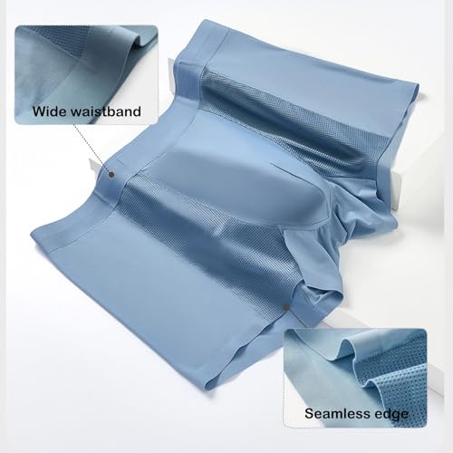 LARDROK Men's Ice Silk Boxer Briefs Breathable Mesh Underwear with U-Pouch, Seamless & Moisture-Wicking Modal Men's Boxers3