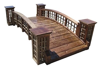 SamsGazebos 7 ft Trellis Garden Bridge with 4 Trellis Posts