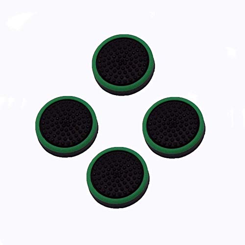 Image of 4PCS Silicone Thumb Stick Joystick Analog Grip Thumbsticks Cap Cover Case for PS4 PS3 PS2 Xbox One Xbox 360 Wii U NS Pro Controller (Black- Green)