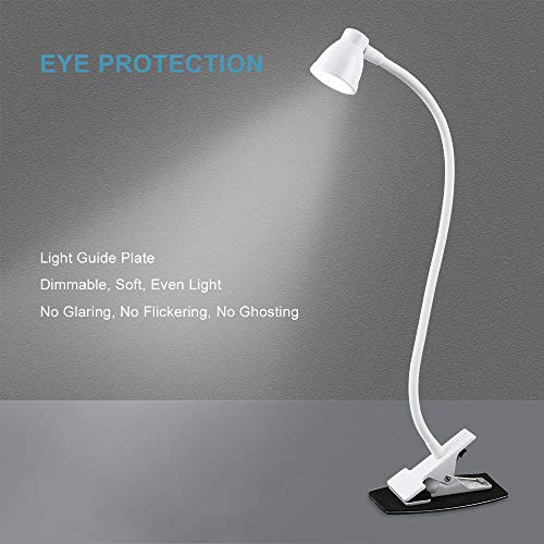 Psiven Clamp Lamp Reading Light, Clip On Light Led Clamp Light, Dimmable Gooseneck Table Lamp, 3 Color Modes, Eye Care, Desk Lamp With Clamp/Clip On Bed Light For Headboard, Office, Workbench #TOP2