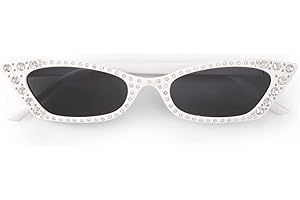 White Bedazzled Cat Eye Sunglasses