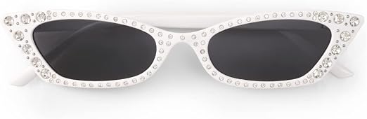 XO, FETTI White Bedazzled Cateye Sunglasses