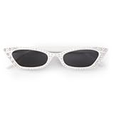 White Bedazzled Cat Eye Sunglasses &vert; White Bachelorette Party Favor&comma; Bridesmaid Sunnies Gift&comma; y2k Birthday Party Decorations &plus; Cool Halloween Costume