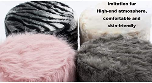 LIOONS Espreguiçadeira elegante estilo nórdico otomano redondo super macio de pele sintética com per