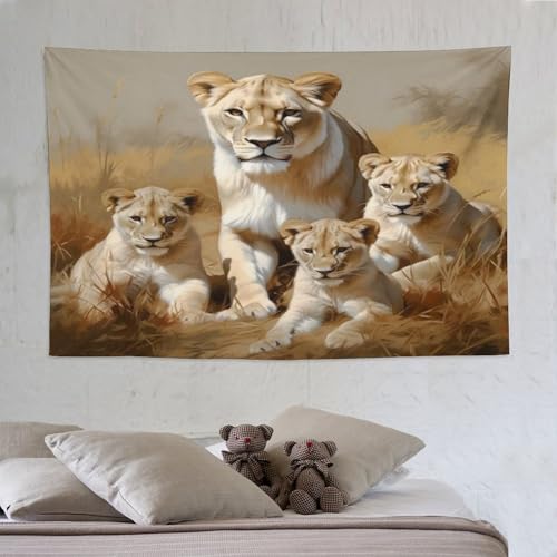 Tapisserie tigre PAZZK 150x230cm grande tenture murale salon
