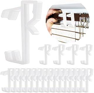 Thinp 20 Pieces Valance Clips Window Blind Clips Hidden Valance Clips Plastic Valance Retainer Clips Blind Valance Clips for Wood or Faux Wood Horizontal Blinds Valance (White, 1 Inch)