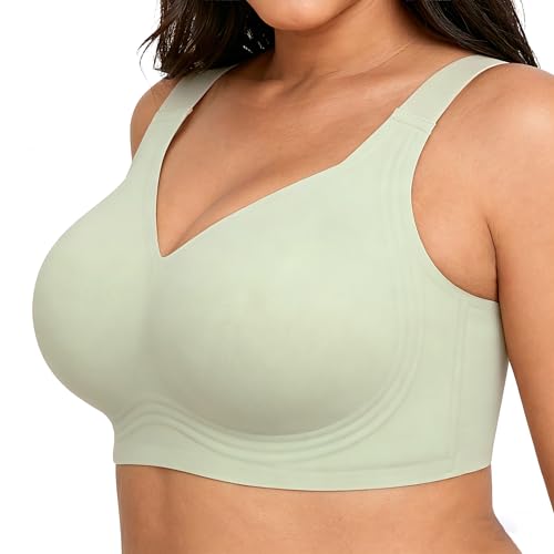 Xcutting Jelly Bras for Women Full Coverage No Underwire,Light Green,2XL