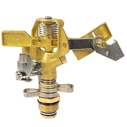Hourleey 1/2 Inch Brass Impact Sprinkler, Heavy Duty Water Sprinkler