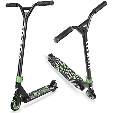 VOKUL S2 Pro Scooters for Kids Age 6-12 | Colorful Stunt Scooter for Beginners Teens | Trick Scooter for BMX Freestyle Tricks (Green) Cover