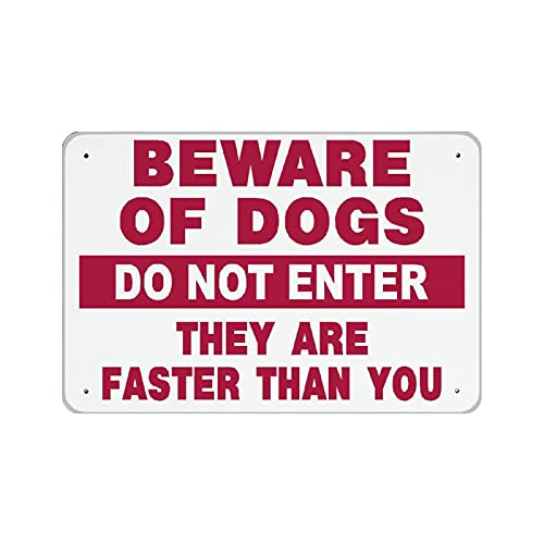 �A���~�Ŕ� 20.3 cmx30.5 cm Beware of Dogs Do Not Enter They Faster Than You �p�[�\�i���C�Y���^���u���L�Ŕ� �K�тȂ����^���T�C�� �E�H�[���A�[�g ���� ���O ���� ���H �����G���A �ό� 