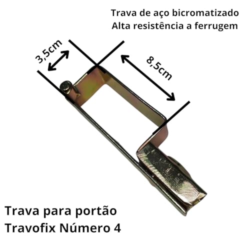 Trava Porta Cadeado P/Portao Bicromat N4 4x9cm