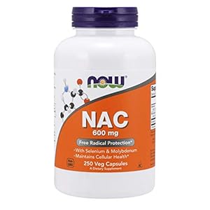 NOW Supplements, NAC (N-Acetyl Cysteine) 600 mg with Selenium & Molybdenum, 250 Veg Capsules