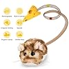 Migipaws Interactive MigiMouse Cat Toy 360° Rolling & Spin with Wiggling Tail for Indoor Cats Smart Motion Sensor, Realistic Squeak, Rechargeable Plush Kitten Toy(Brown Long) #3