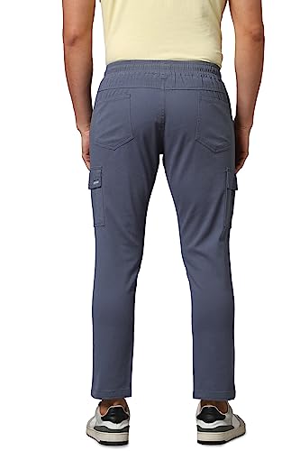 Image of Hubberholme Men's Regular Fit Cotton Trousers, Ankle Length Elastic & Drawstring Waist Cargo Chinos